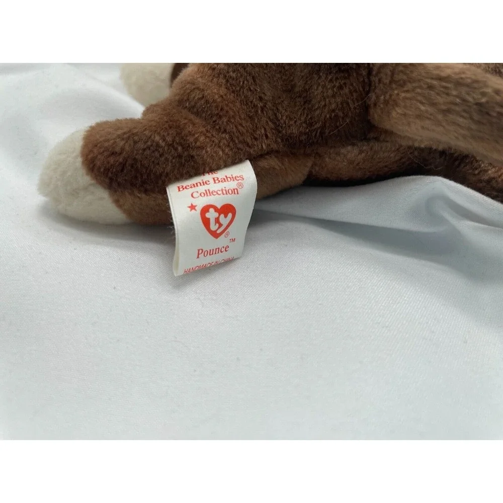 Ty Beanie Babies‎ 1997 Pounce Brown Cat Bean Bag. Stuffed Animal